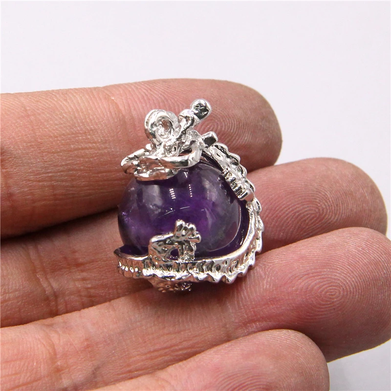 Женские Подвески с натуральными пурпурные аметисты подвески кристаллами из