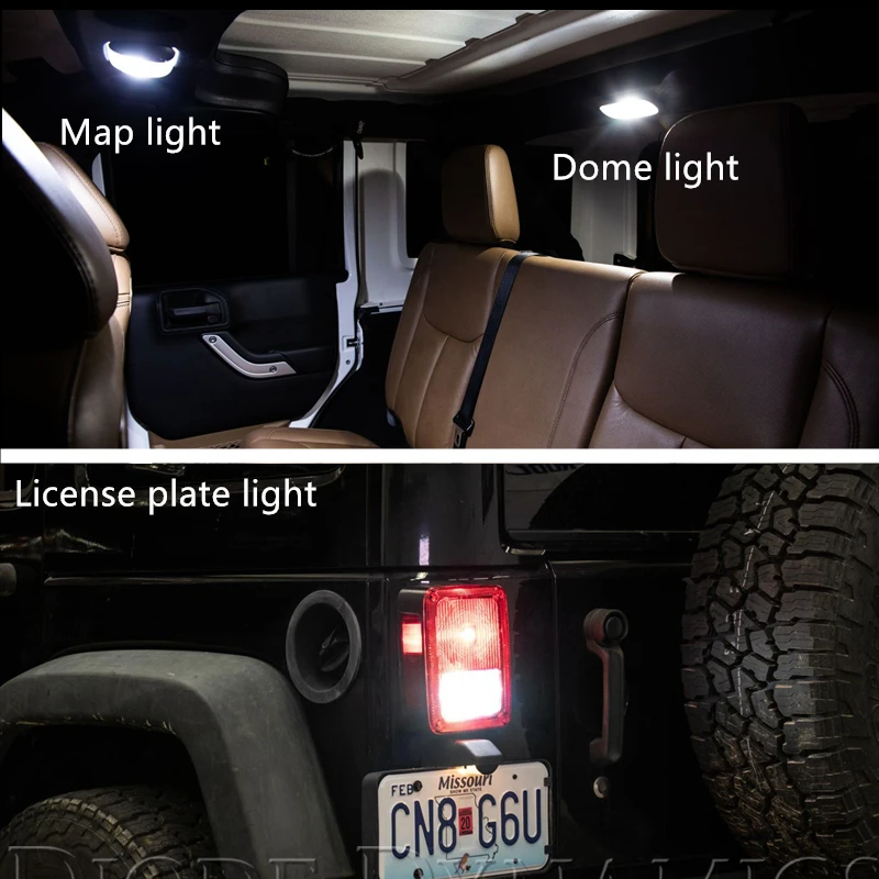 Shinman 4X ошибок светодиодный интерьер светильник комплект посылка для Jeep Wrangler JK 4