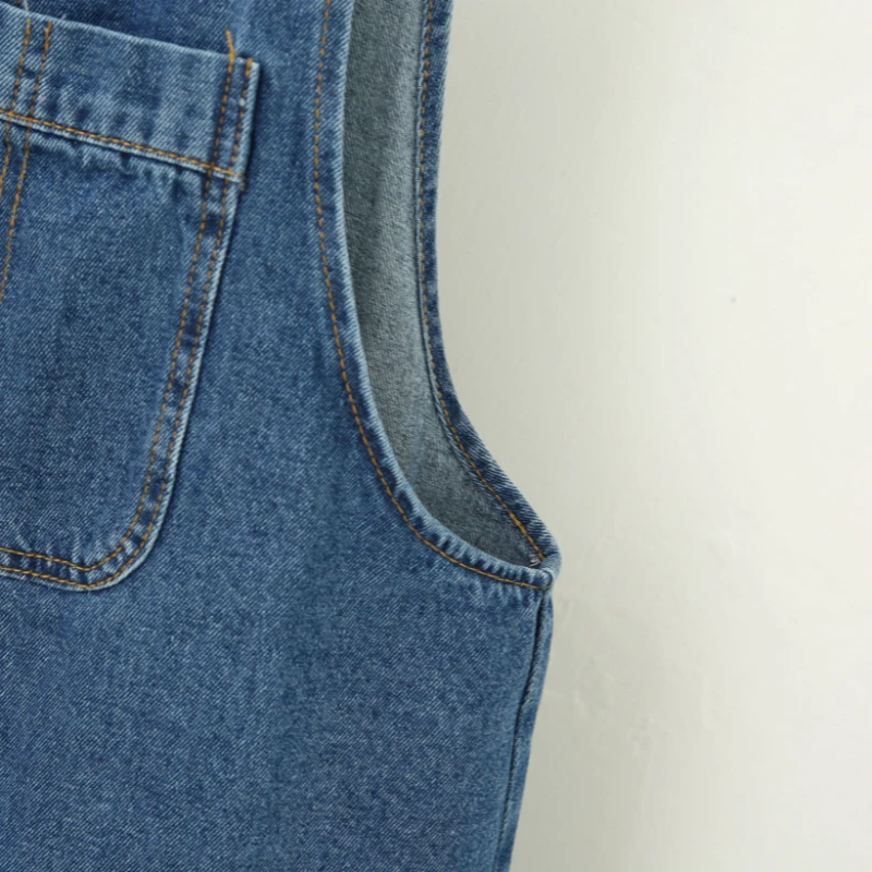 2020 Summer Womens Strap Jeans Dresses Casual Sleeveless Pockets Vestido Suspender Denim Sundress Plus Size Overall Mini Dress | Женская