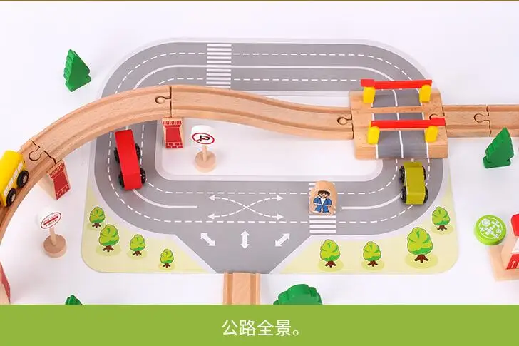 

92 Pieces Wooden Train Track Children's Educational Toys for Children