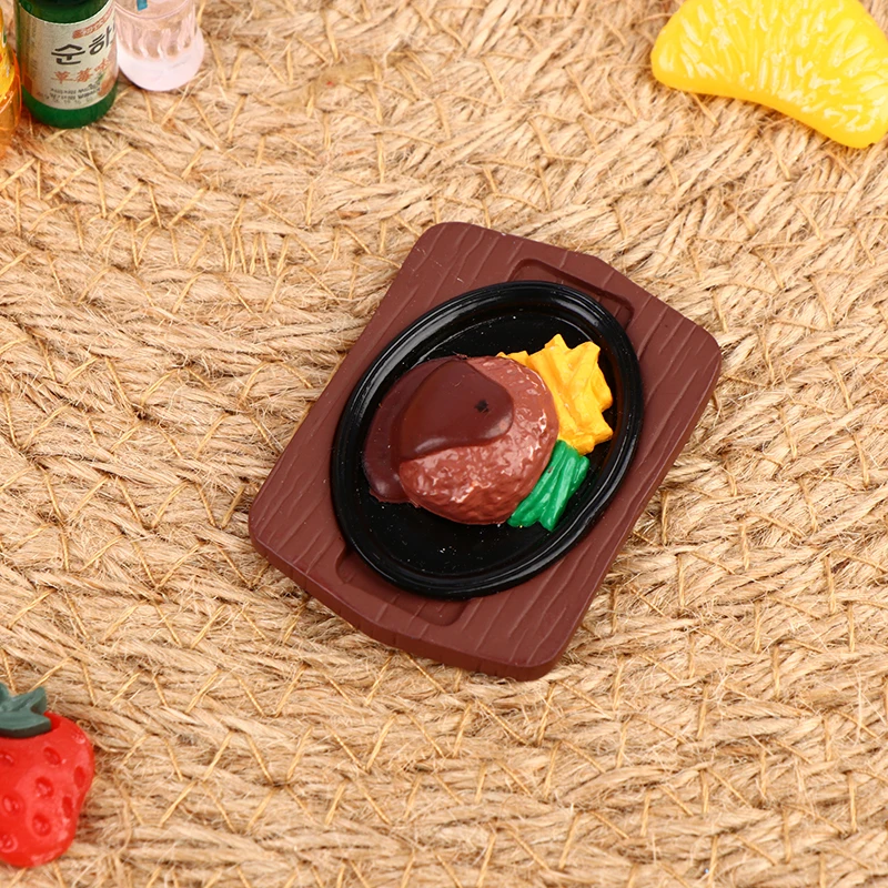 

1PC 1:12 Dollhouse Miniature Mini Wine Steak Meal Food Kitchen Toy Match Dollhouse Accessories