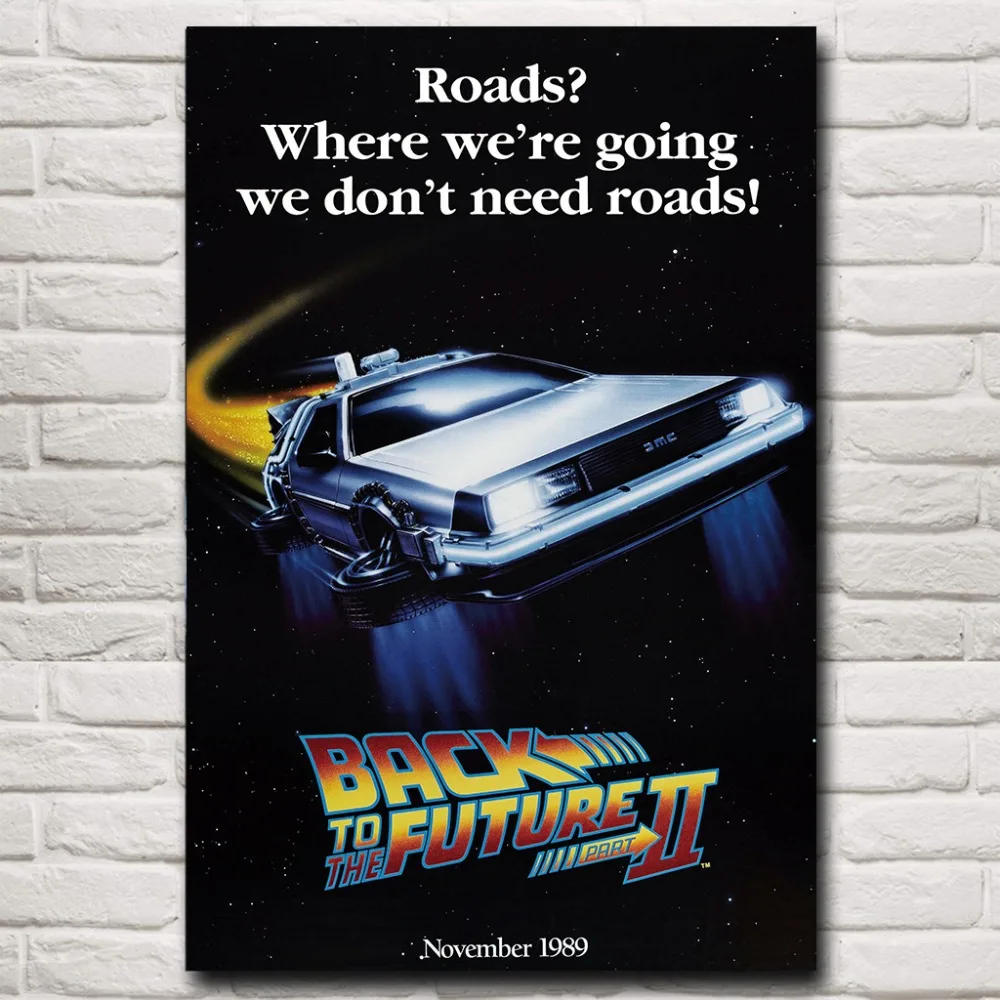 Назад в будущее Холст Картина автомобиля фильмы художественный постер и принты