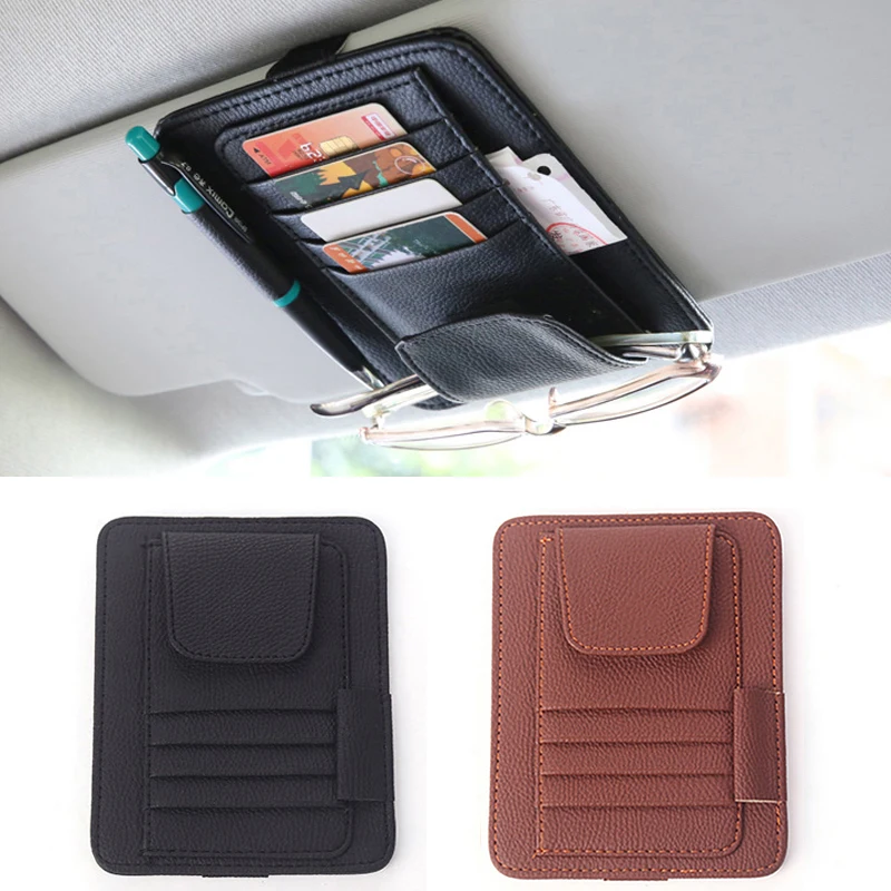 

1x Car Glasses Holder Clip Card Storage Bag For Lada Granta Vaz Kalina Priora Niva Samara 2 2110 Largus 2107 2106 4x4 2114 2112