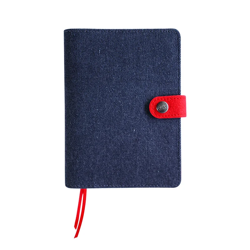 Dark blue Red Классическая ткань офисная школа 6 отверстий спиральный блокнот канцелярские принадлежности винтажная папка человек записная книжка еженедельник планировщик список дел Органайзер A5 A6 - Цвет: Dark blue Red