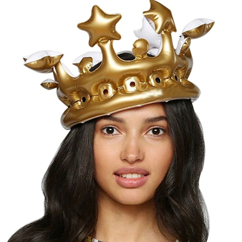 Надувная Детская Корона украшение крышки надувная игрушка шляпа вечерние