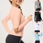 Женская рубашка для йоги, тонкий дышащий спортивный Топ с длинным рукавом, быстросохнущая Спортивная одежда для фитнеса, бега, тренировок, йоги