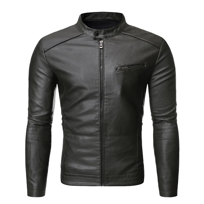 

Leather Jacket Men Punk Jacket Slim Fit Moto Biker Leather Jackets Male Suede Faux Leather Coat High quality