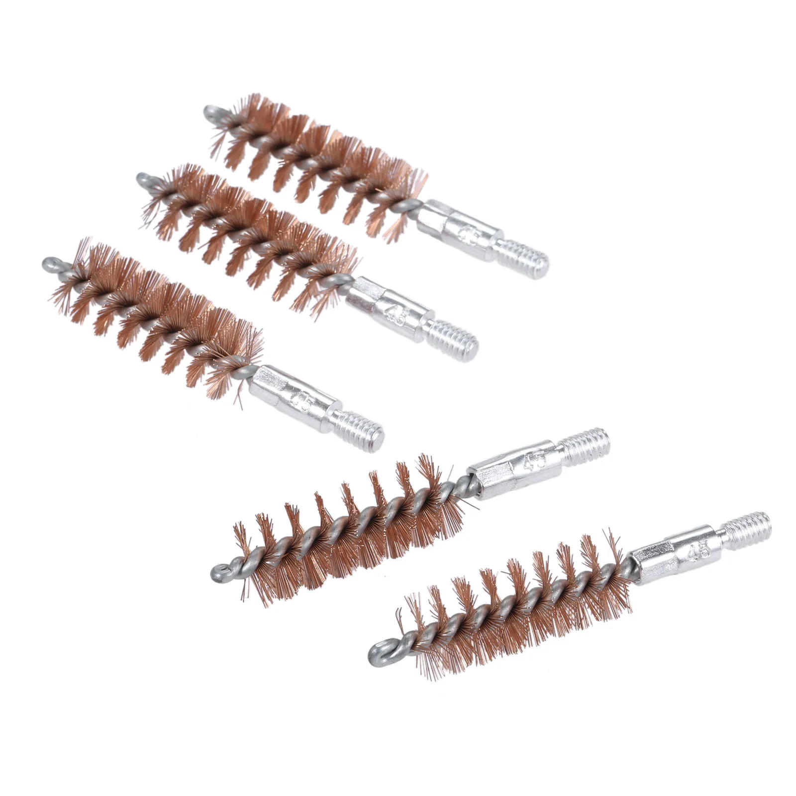 

5Pcs .45cal Phosphor Bronze Bore Brush, Aluminium Holder+Bronze Bristle, Gun Clean Brush Tool Kit for Shotgun Rifle, Thread 8-32