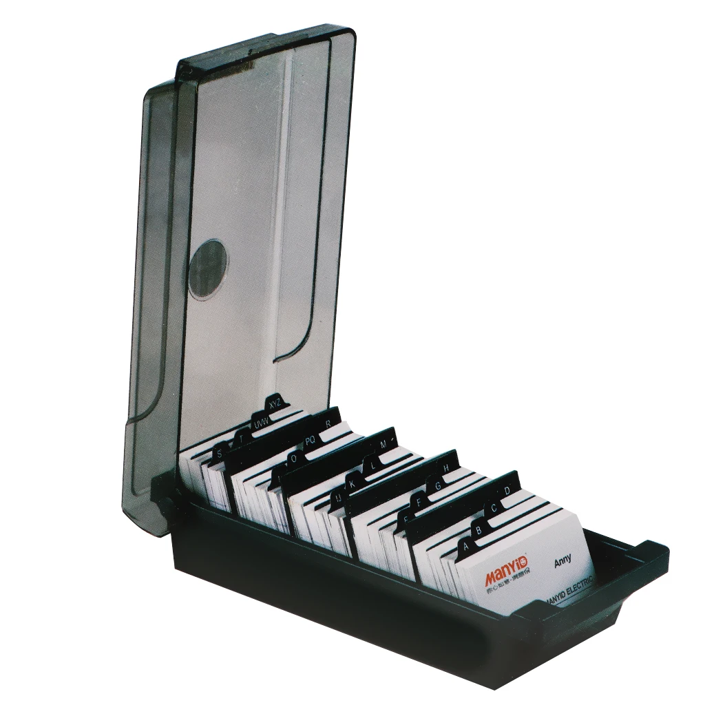 

MagiDeal Excellent Business Card Holder with expandable design, Large Capacity Name Card Holder Box Business Office Supplies