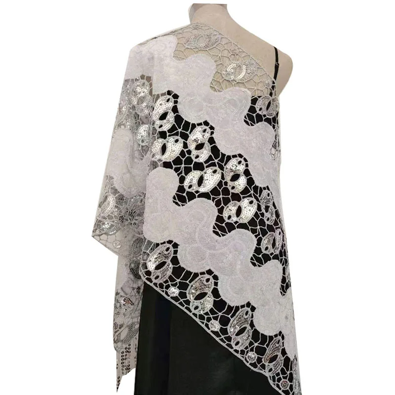 Блестящая шаль с кисточками и блестками для женщин 185*52 см новинка блестящие