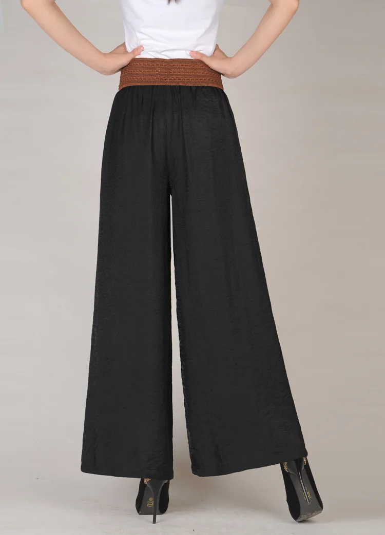 

Broad leg cotton and linen trousers women's loose summer thin casual trousers foreign trade women's loose feet trousers