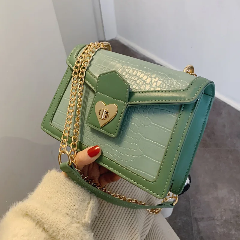 

Designer Women Casual Solid Flap high quality classic Leather Wild Shoulder Bag Messenger Bag Vintage Crocodile Pattern Handbags