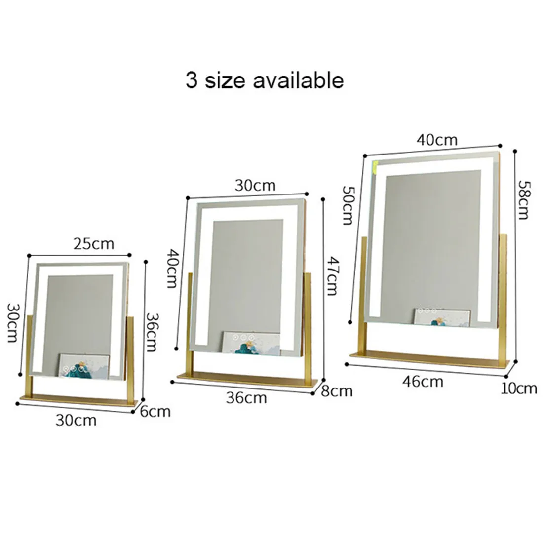 Большое зеркало для туалетного столика с подсветкой настольное макияжа