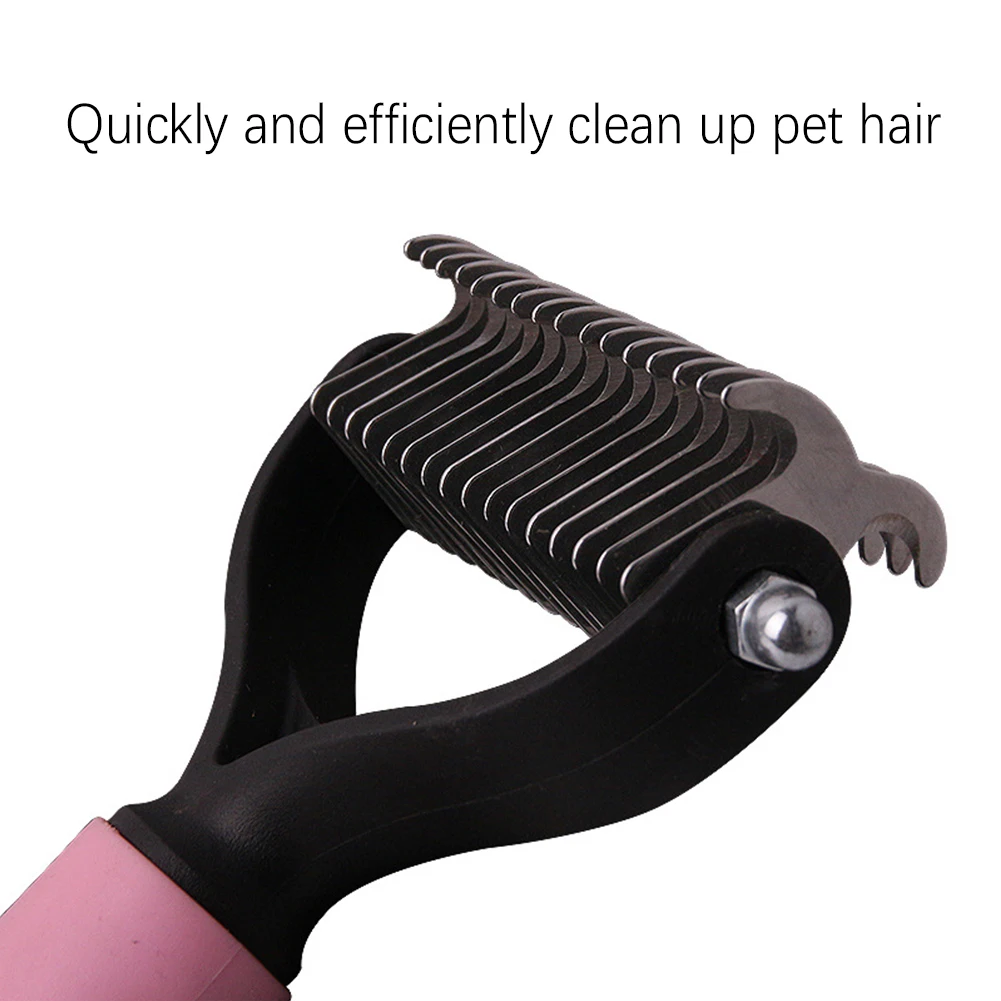 

Double-sided Open Knot Pet Comb Stainless Steel Brush Cat Dog Hair Removal Comb Grooming Dematting Blade For Matted Long Fur