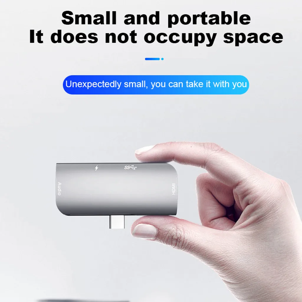 4 in1 Тип C к HDMI PD док-станция USB 3 0 адаптер быстрой зарядки 5 мм аудио Интерфейс