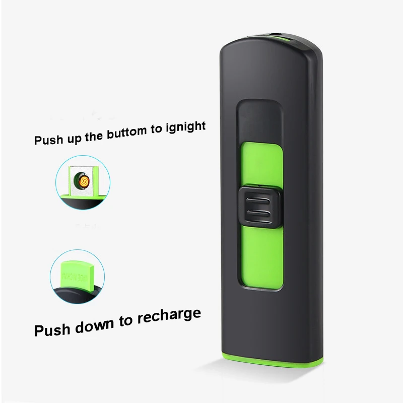 Мини двухсторонняя Зажигалка USB перезаряжаемая ветрозащитная зажигалка