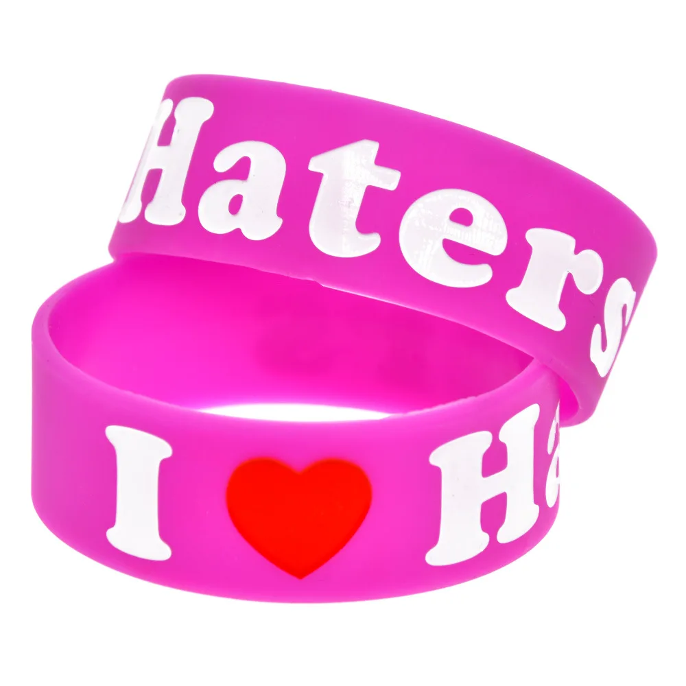 Spot предлагает I Love Haters мягкий силиконовый ручной ремень модные аксессуары 1 дюйм