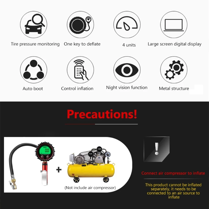 Измеритель давления в шинах U90C 3-255 PSI |