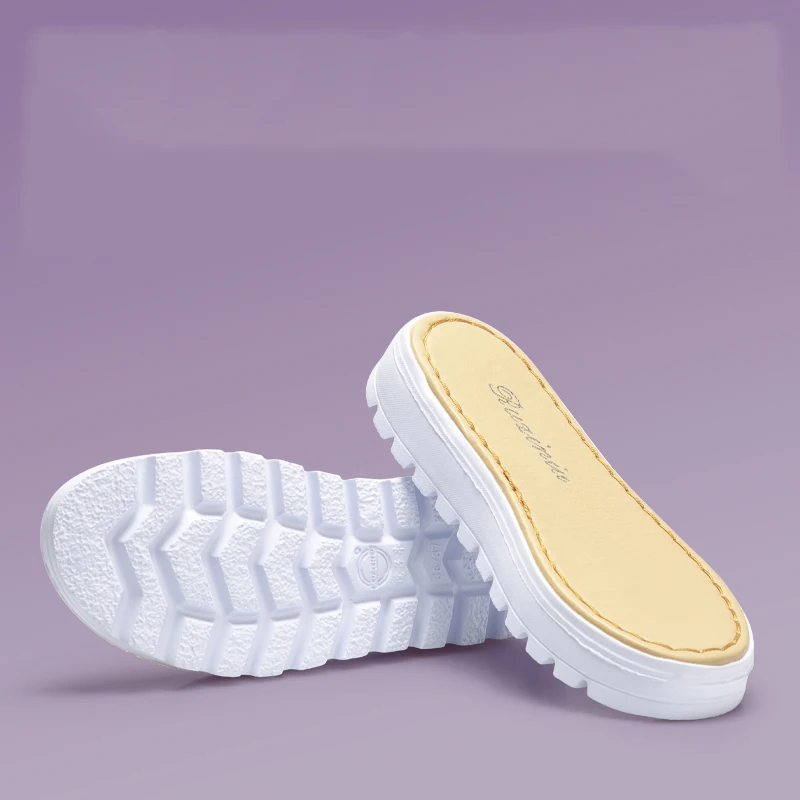 2021 Нескользящие домашние тапочки на платформе с вязаными спицами Материалы для