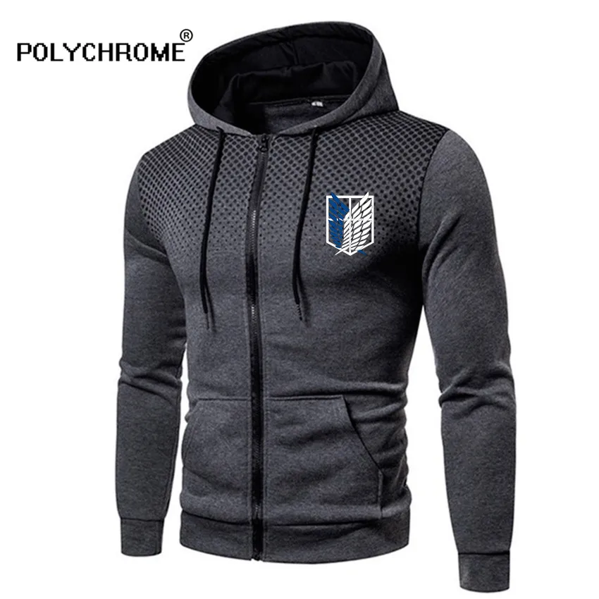 

2021 Autumn Men Jackets Hoodies Attack on Titan Harajuku Zipper Cardigan Male Tracksuit Gyms Slim Sportswear Clothes Mens Hoodie