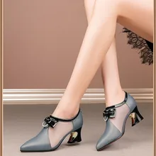 Zapatos dama moda feminina doce transparente cinza sapatos de salto alto senhora casual outono & inverno sapatos de salto preto (1)