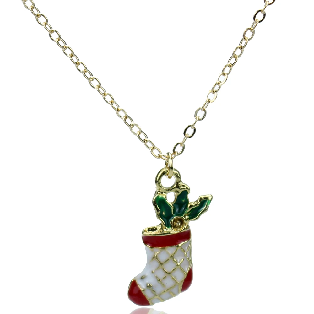 Europe and the United States fashion Christmas series jewelry drops oil socks simple wild earrings necklace set women | Украшения и