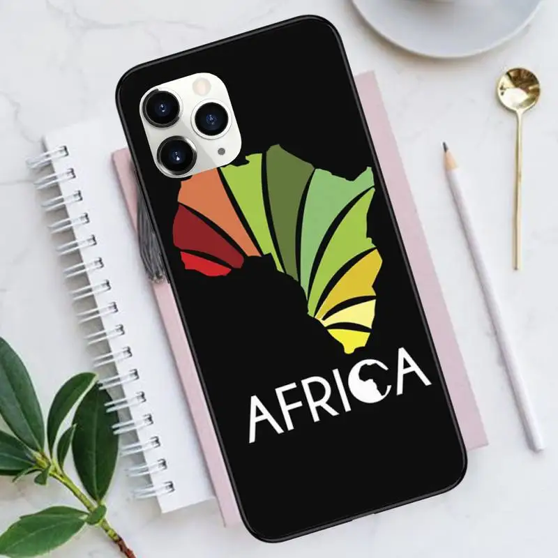 

Africa Map Geography Painted Phone Case for iPhone 11 12 mini pro XS MAX 8 7 6 6S Plus X 5S SE 2020 XR