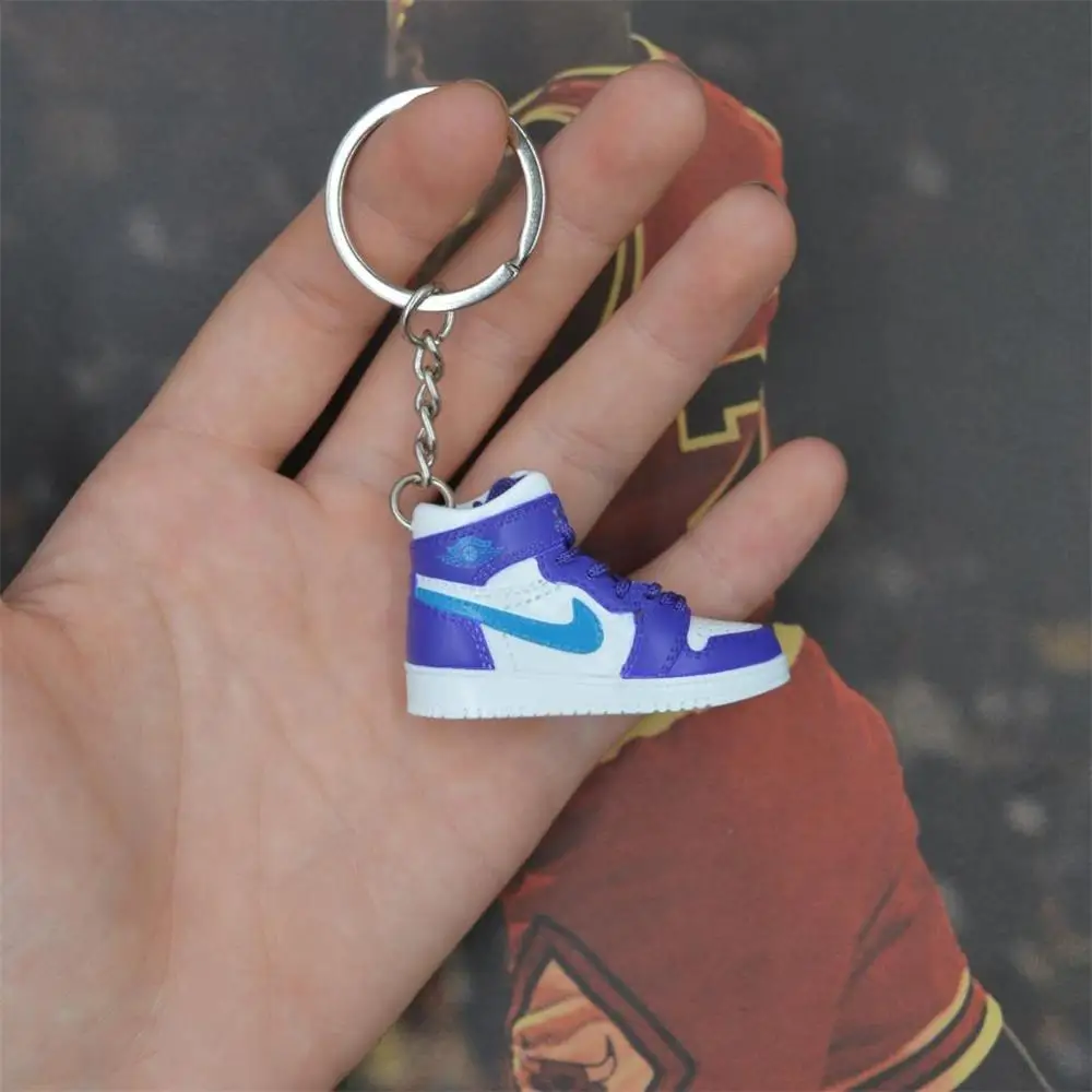 one shoe keychain Дропшиппинг aj1 offwhite Chicago Unc брелок в виде кроссовка Air Jordan 1 3D мини-кроссовки, закрытая спортивная обувь брелок в виде кроссовка s - Цвет: one shoe keychain