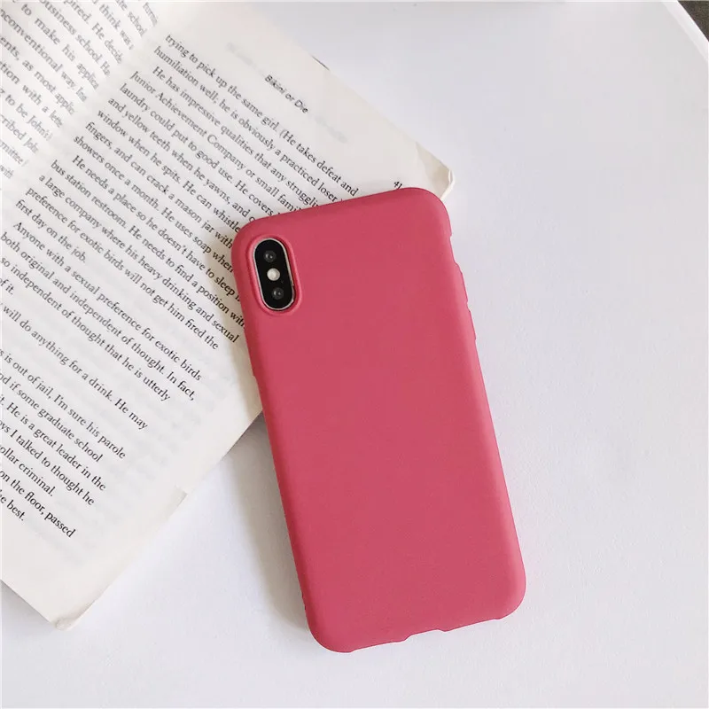 Red Матовый сплошной цветной чехол для телефона samsung Galaxy A10 A20 A30 A40 A50 A70 A80 A90 Note 8 9 10 мягкий силиконовый чехол из ТПУ - Цвет: Red