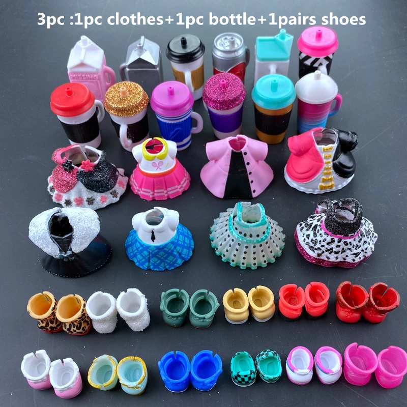 3pc original LOLs doll clothes,  bottles, shoes accessories for LOLs accessories hot sale
