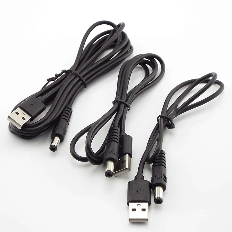 1Pcs USB A Male plug to DC 2.5 3.5 1.35 4.0 1.7 5.5 2.1 2.5mm Power supply Plug Jack type extension cable connector cords - купить по