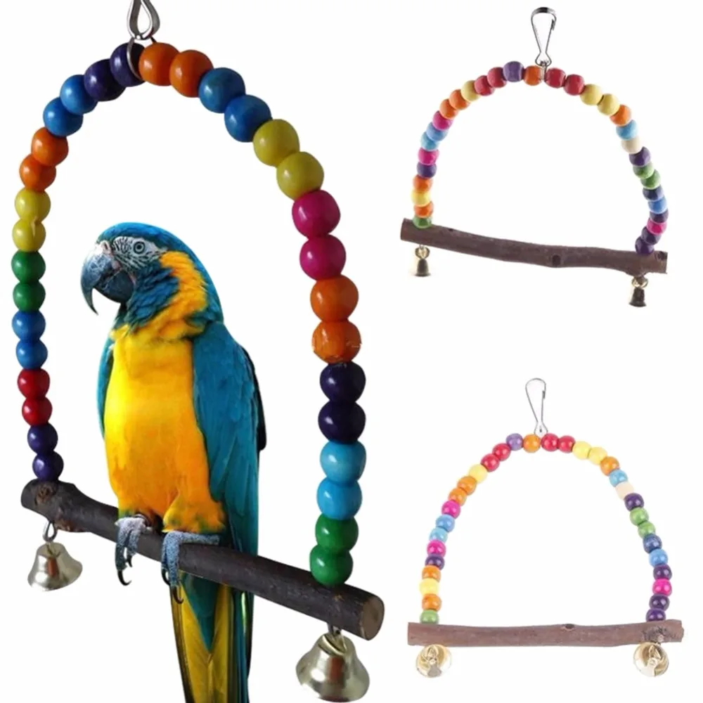 

Parrot Swing Bird Cage Toys Cockatiel Budgie Love bird Woodens Birds Parrots Swings Toy Wood Papegaaien Speelgoed