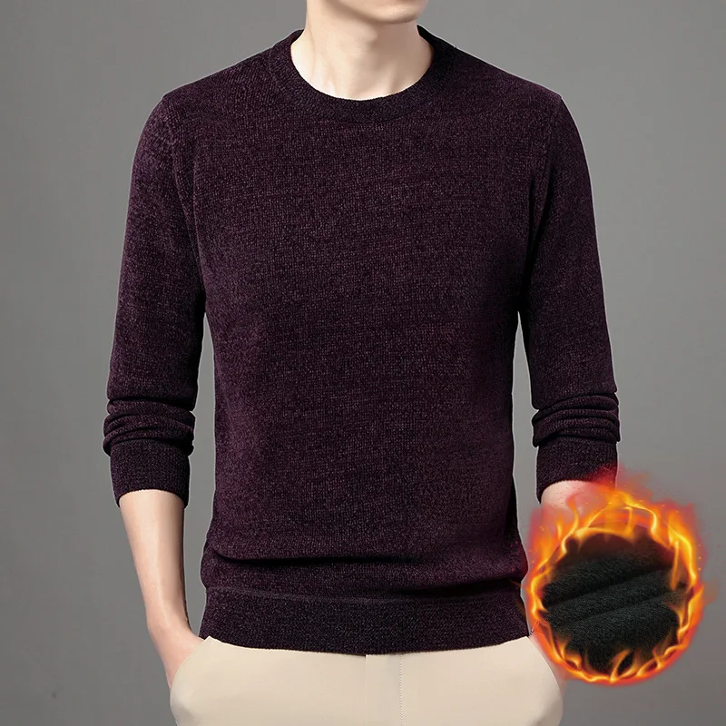 Осень-зима 2022 Бутик пуловер свитер мужской свободный топ с круглым вырезом плюс