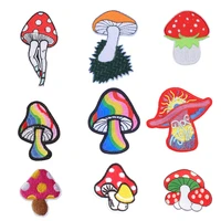 rainbow mushroom patch for clothing iron embroidered sewing applique cute on fabric badge new diy apparel accessori decoration