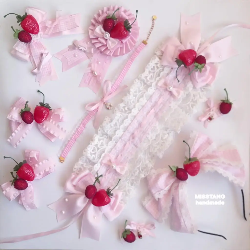 Аксессуары для волос Lolita светильник-розовая Клубничная повязка Pitian боковой