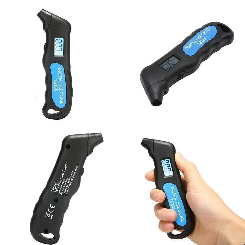 

Digital Auto Tire Tyre Air Pressure Gauge Meters LCD Display Manometer Barometers Tester For Automobile Truck Motorcycle Bike
