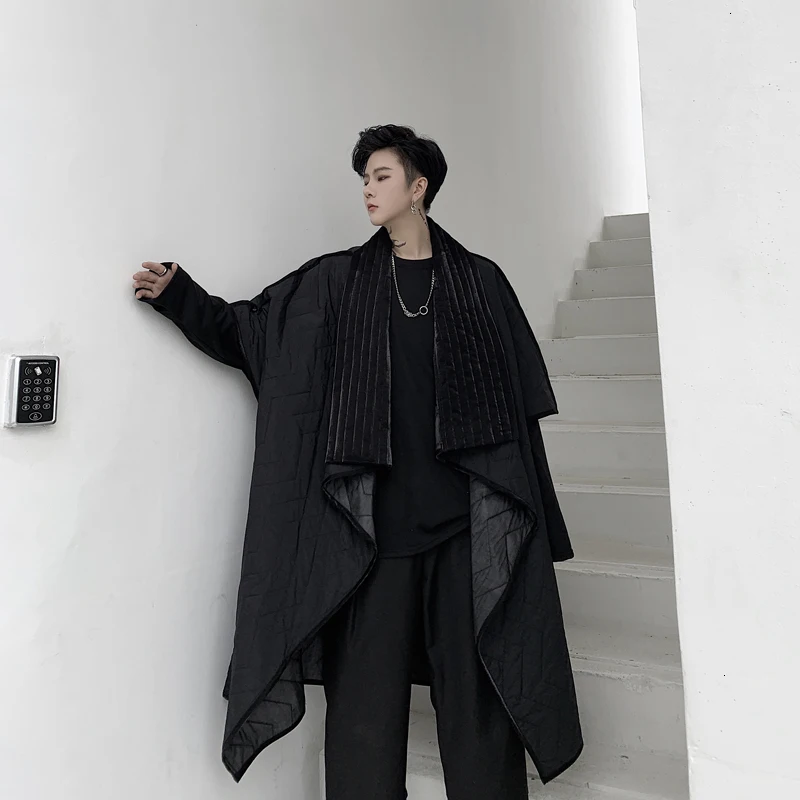 Мужская уличная куртка с хлопковой подкладкой в готическом стиле плащ пальто