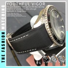 Ремешок сменный из воловьей кожи для часов, нейлоновый браслет с складной пряжкой для часов Omega, планет, океана, Seamaster, Tudor, 21 мм, 22 мм