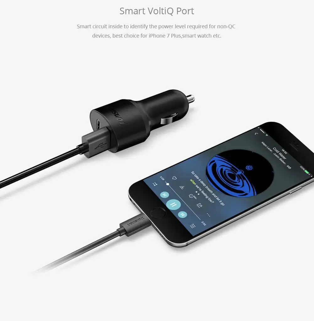 Tronsmart C2P изготовления 42вт USB-C 2-Порты и разъёмы автомобиля Зарядное устройство с Мощность доставки для Google Pixel/Pixel XL/MacBoo/iPad Pro