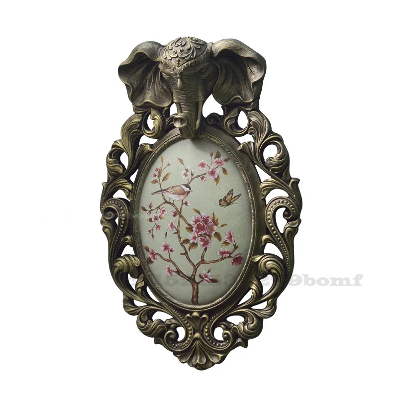 

Настенное украшение в американском ретро стиле, голова слона, декоративно-прикладное искусство, настенное украшение из смолы, креативное у...