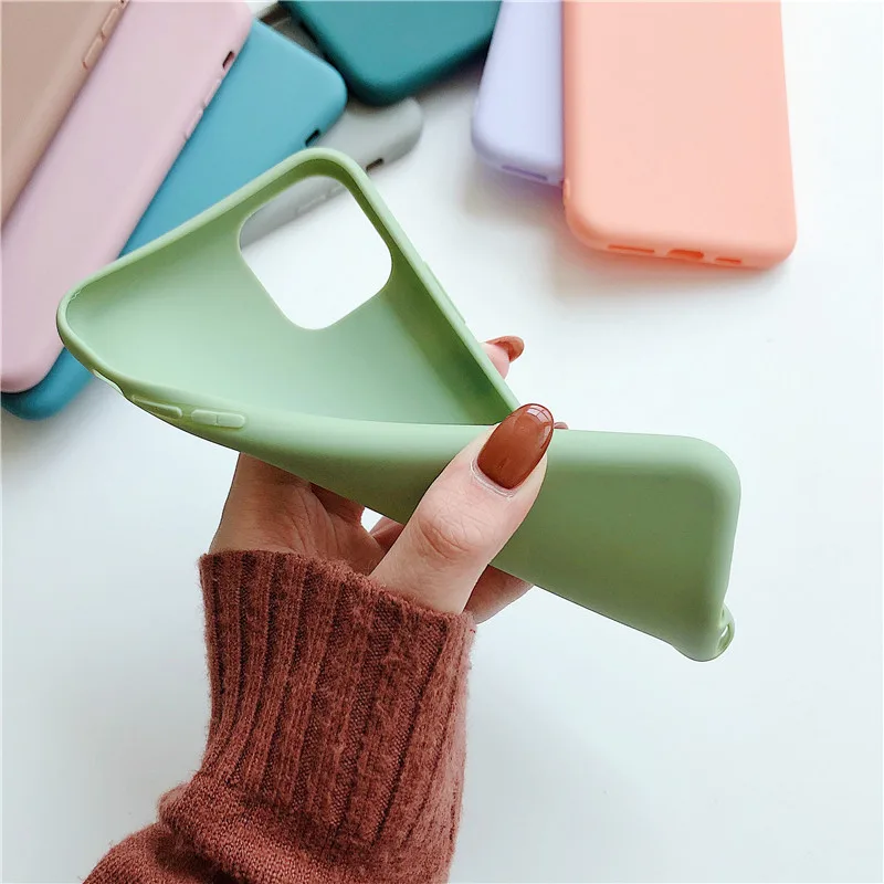 Lovebay Candy Phone Case For iPhone 6 6s 7 8 Plus X XR XS 11 Pro Max Lovely Simple Solid Color Soft Silicone |