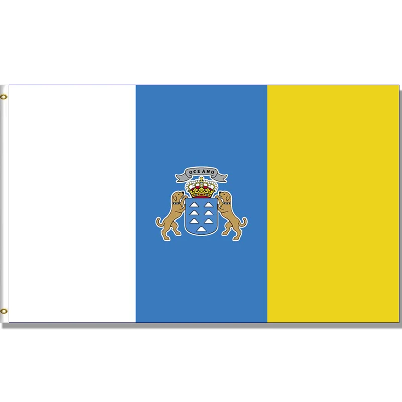 

Canary Islands Flag 60x90cm/90x150cm/120x180cm/150x240cm banner 100D Polyester brass grommets indoor outdoor custom flag