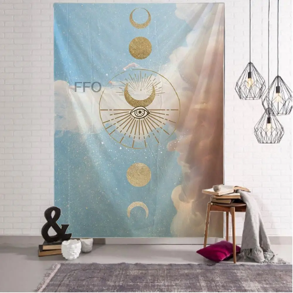 

FFO Psychedelic Tarot Tapestry Sun God Bohemian Art Deco Tapestries Hanging Curtain Home Decor Bedroom Living Room Sofa Cover
