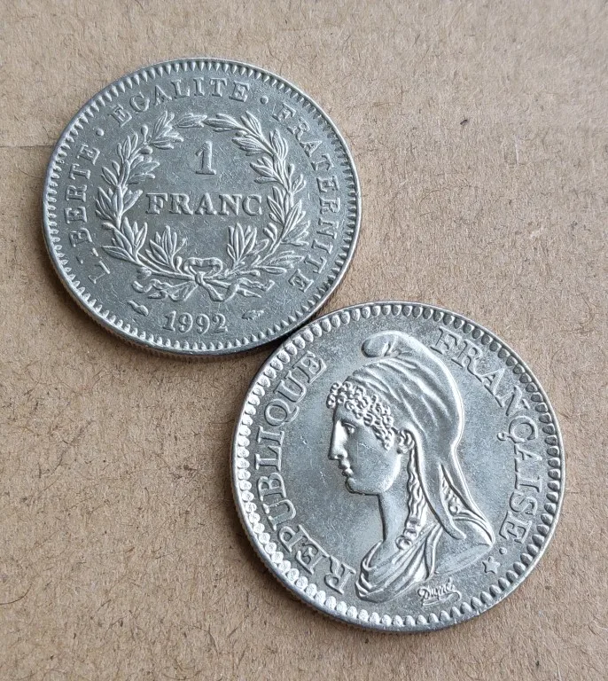 

France 1 Franc 24mm Coins Eu Edition Europe 100% Real Original Used Coin Old Random Year