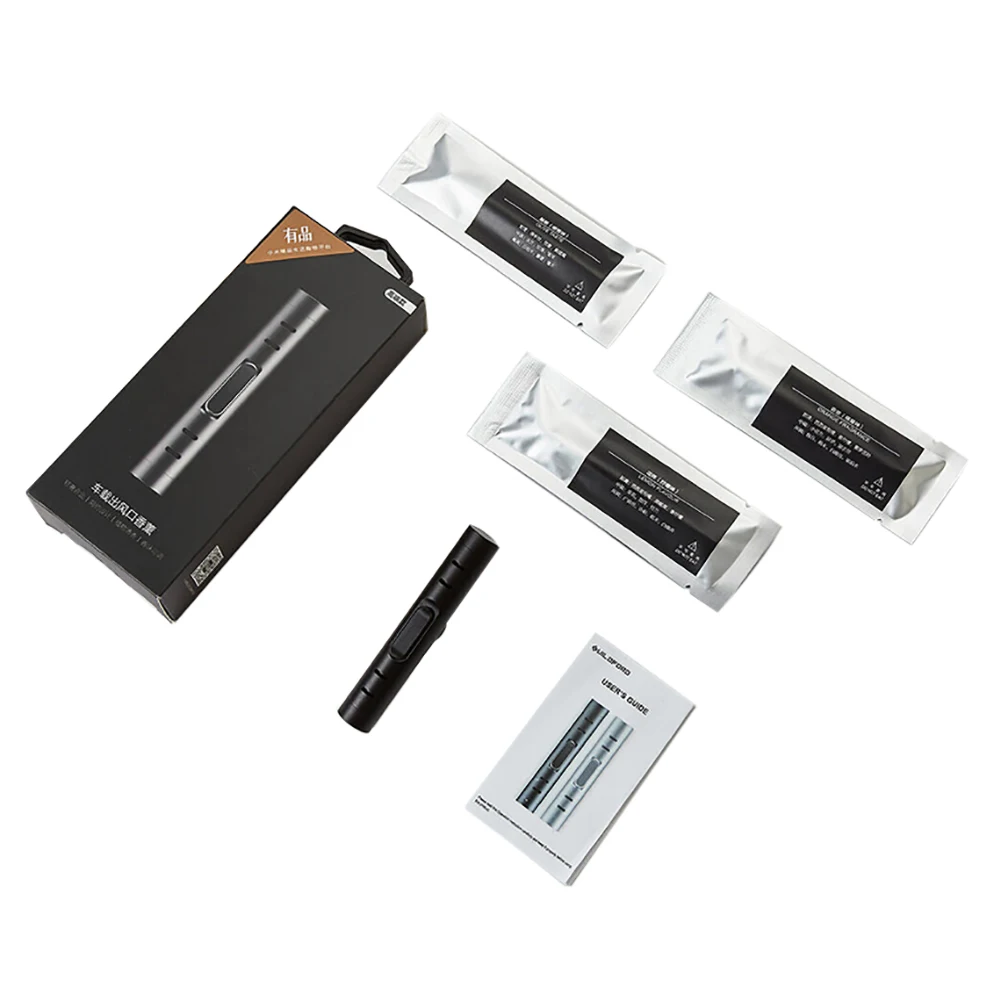 Black Set Автомобильный воздухоочиститель для Xiaomi Mijia, автомобильный держатель, лимонный/оранжевый/оливковый ароматический шкаф, ароматерапия, освежитель воздуха - Название цвета: Black Set