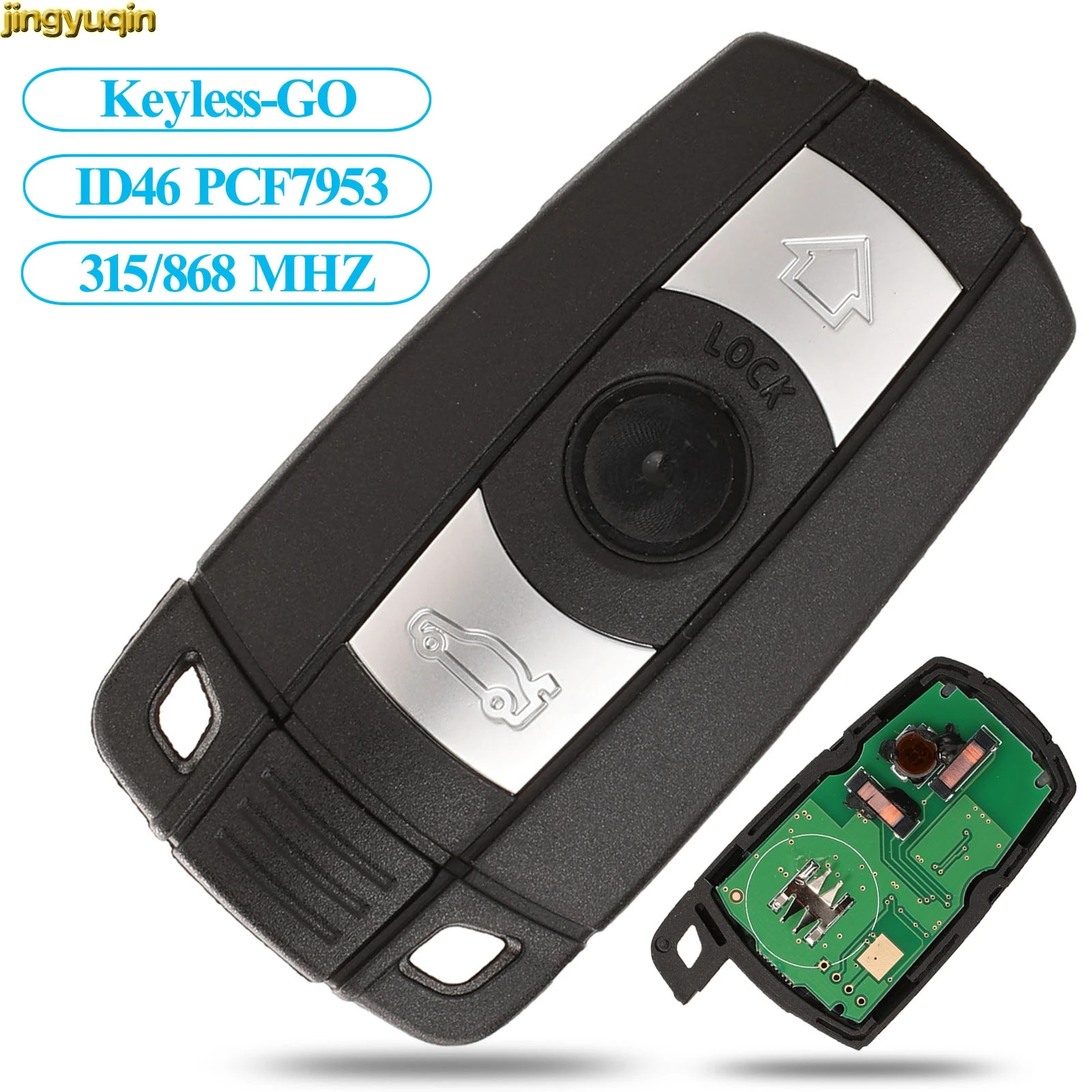 Jingyuqin Keyless-Go Smart Car Key 315/868 MHZ ID46 PCF7953 For BMW 3 5 Series CAS3 X5 X6 Z4 Remote Comfort Access Hands-Free
