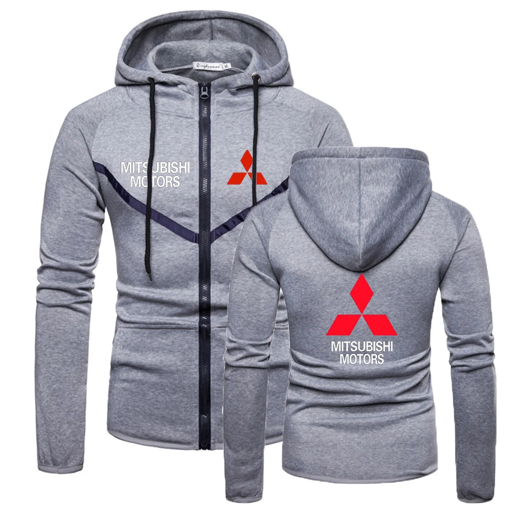 

2021 MITSUBISHI MOTORS New Zipper Quality Comfortable Wild Hoodies Men Sweatshirts Solid Color Sportswear Coat
