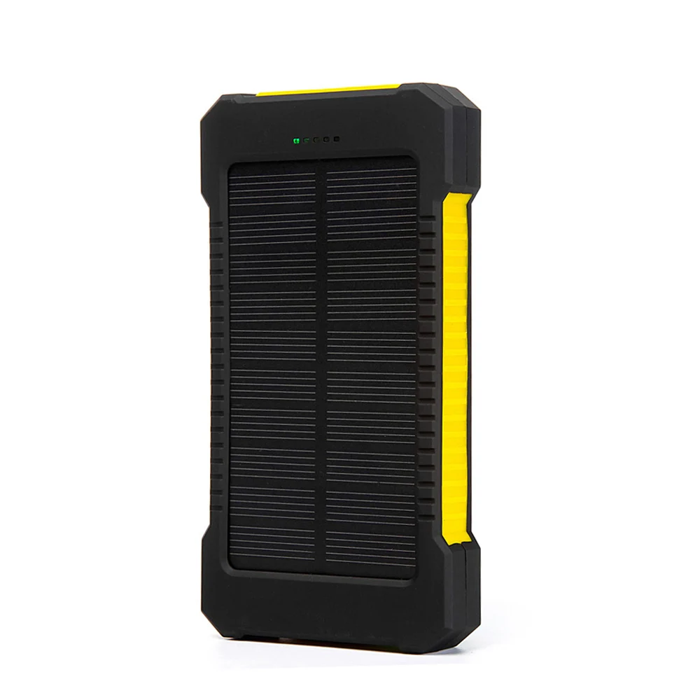 Yellow Солнечная батарея 20000 светодиодный фонарь мА · ч двойной usb порт внешний аккумулятор зарядное устройство водонепроницаемый для Xiaomi iPhone samsung huawei - Цвет: Yellow