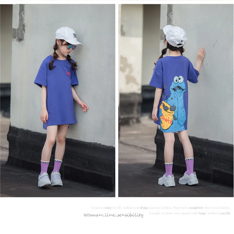 Длинная футболка с рисунком для маленьких девочек летние топы из 100% хлопка