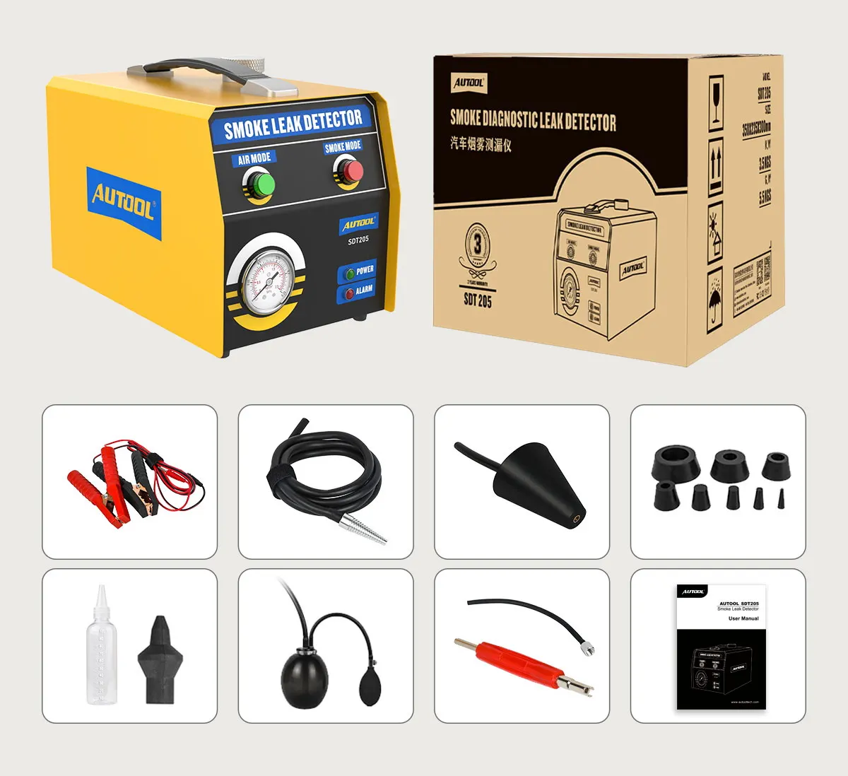 AUTOOL SDT205 Car Smoke Leak Detector Pipe Locator Leakage Diagnostic Analyzer Automotive EVAP System | Автомобили и мотоциклы